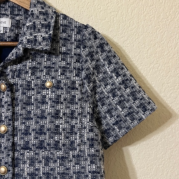 Evereve Charlotte Lady Like Jacket Light Chambray Tweed Women’s S - Picture 3 of 6